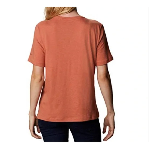 Columbia Women's Bluebird Day Relaxed Teak Brown Tee Hiker Camper 1X - Picture 4 of 6